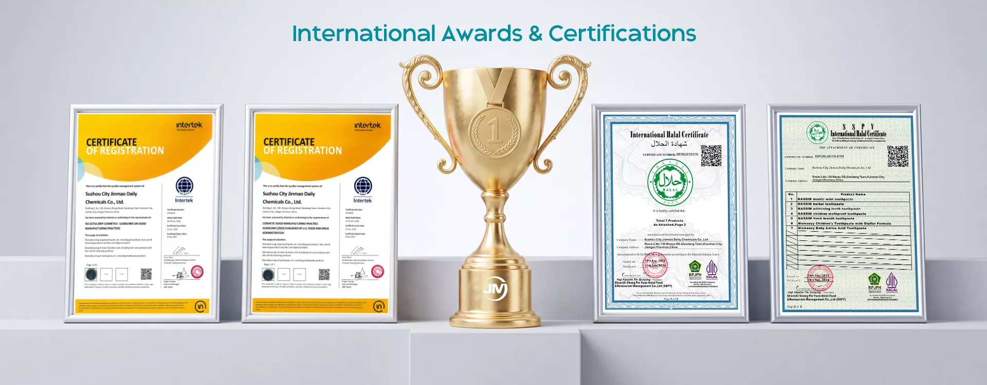 Premi e certificazioni internazionali