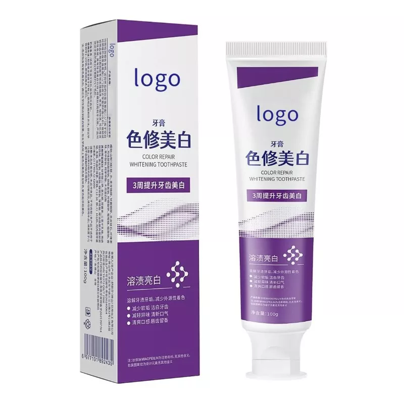 Dentifricio sbiancante per la correzione del colore